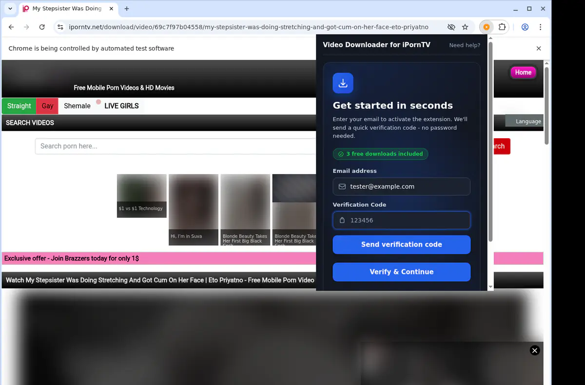 Iporntv Video Downloader browser extension screenshot 4